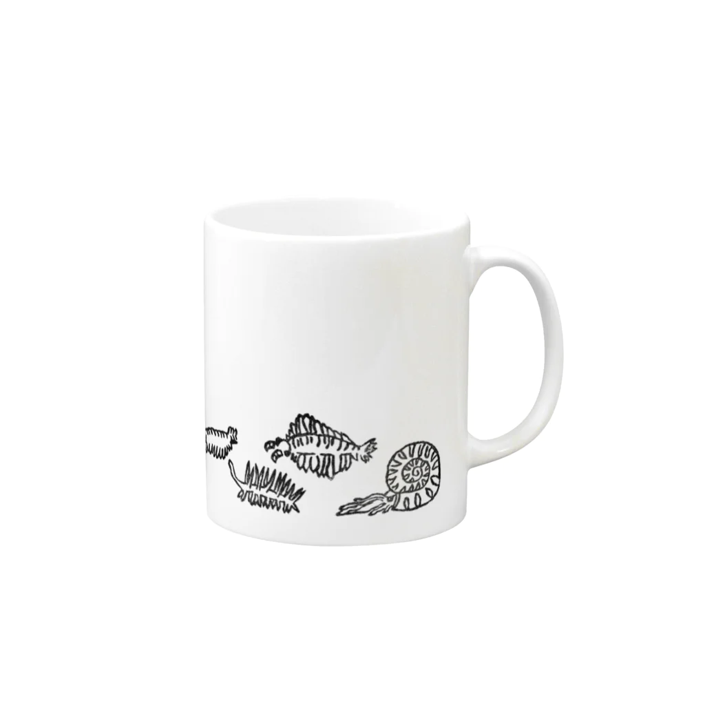 はんこや　ののの長く並ぶ古代生物 Mug :right side of the handle