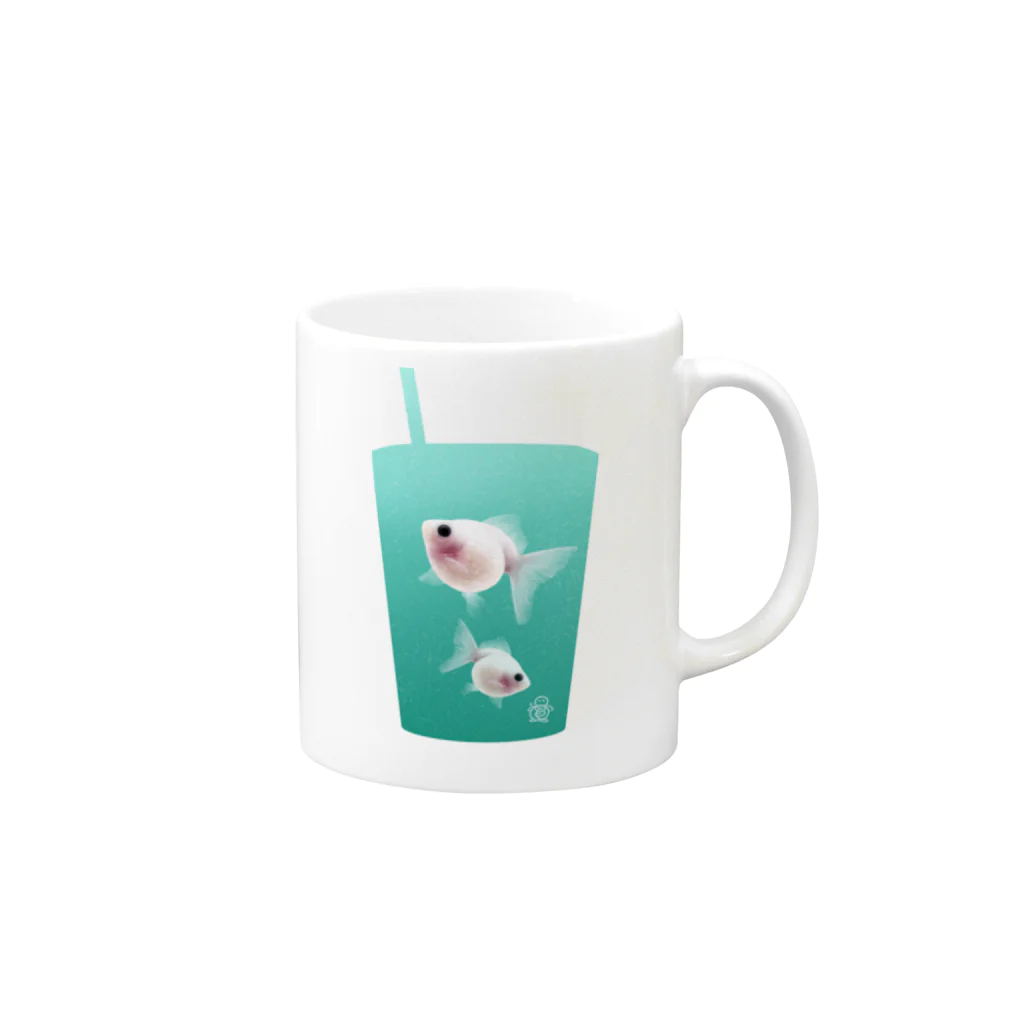 かめぺーのピンポンパール Mug :right side of the handle