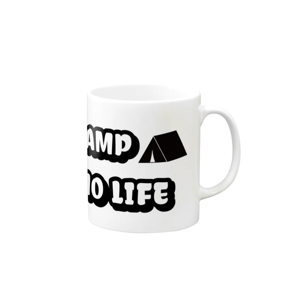 アウトドアデザインのNO CAMP NO LIFE マグカップの取っ手の右面