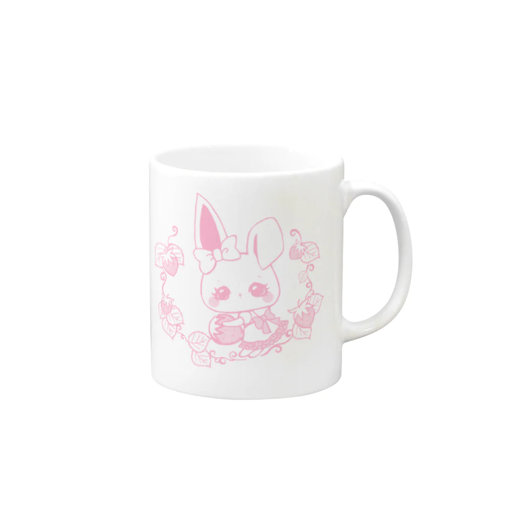 D★Trustの乙女アニマル♡白うさ Mug :right side of the handle