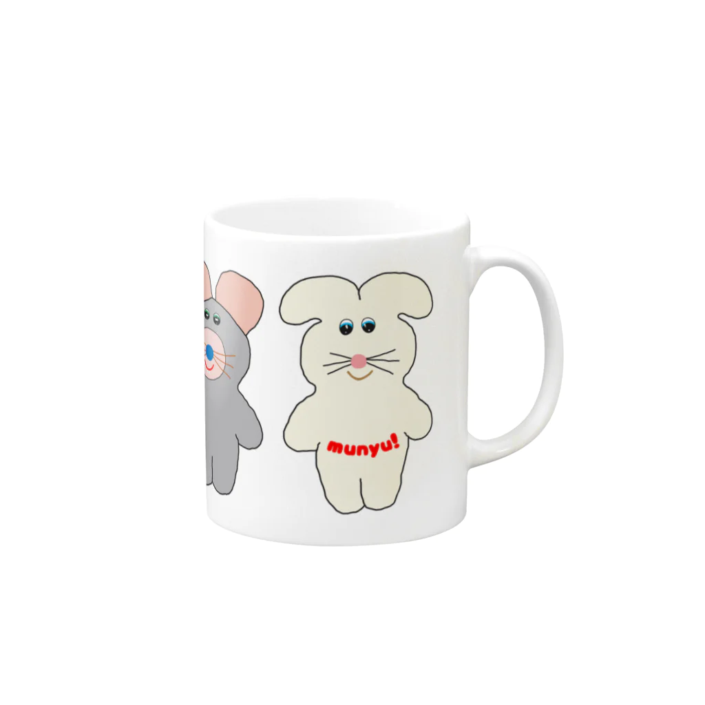 むにゅのデジタルプクちゅー Mug :right side of the handle