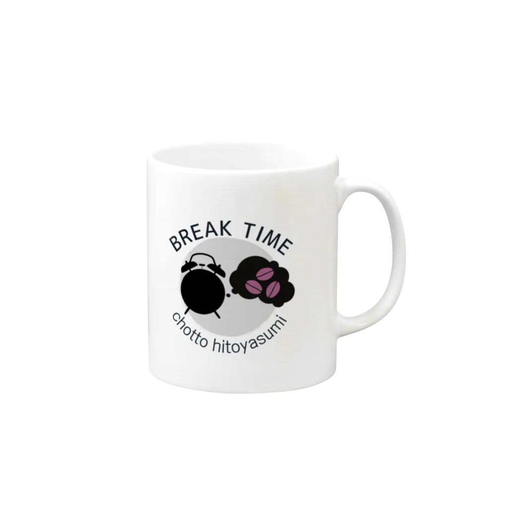 insparation｡   --- ｲﾝｽﾋﾟﾚｰｼｮﾝ｡のBREAK - 時間 - TIME Mug :right side of the handle