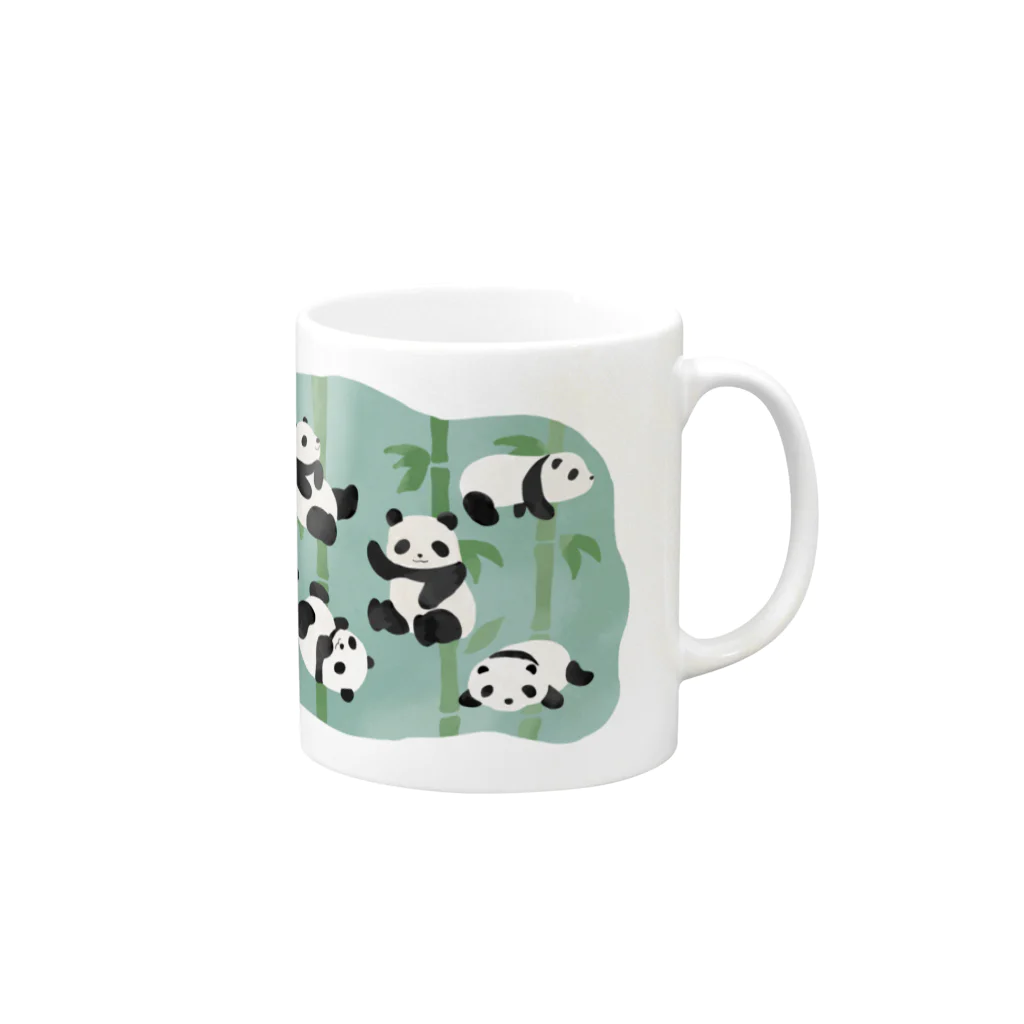 SOMALY【SUZURI店】のパンダと竹 Mug :right side of the handle