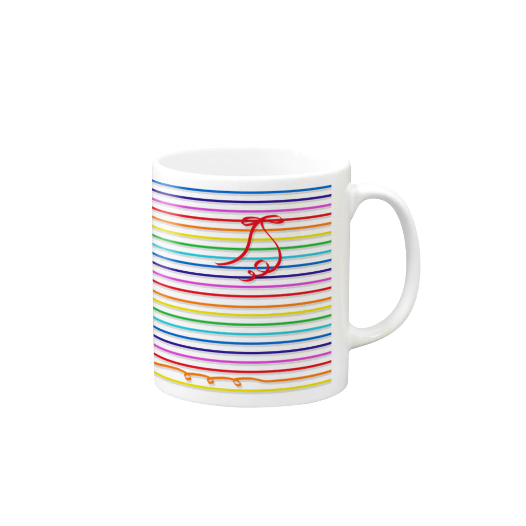 dizzyのRainbow Stripes Mug :right side of the handle