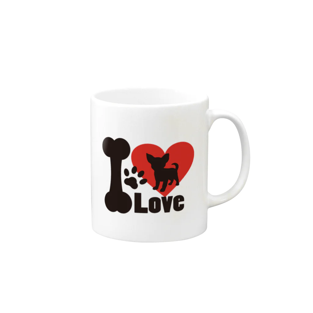 MEIKO701のI Loveチワワマグカップ Mug :right side of the handle