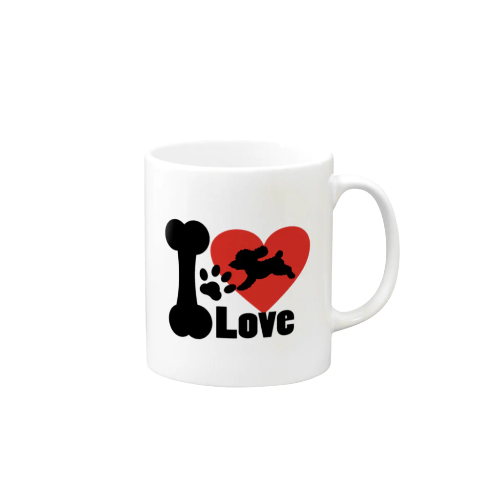 MEIKO701のI loveプードルマグカップ Mug :right side of the handle