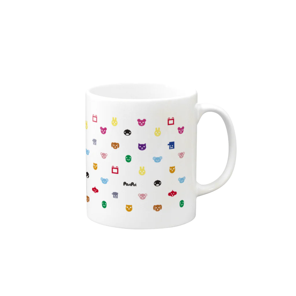 PostPet Official Shopのにじいろあいこんず Mug :right side of the handle