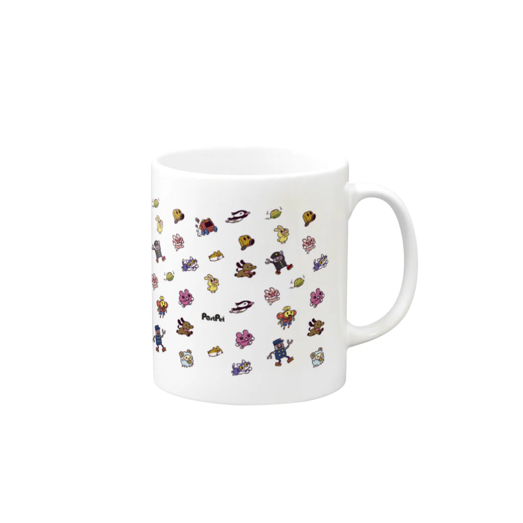 PostPet Official ShopのPostPetは走るよどこまでも Mug :right side of the handle