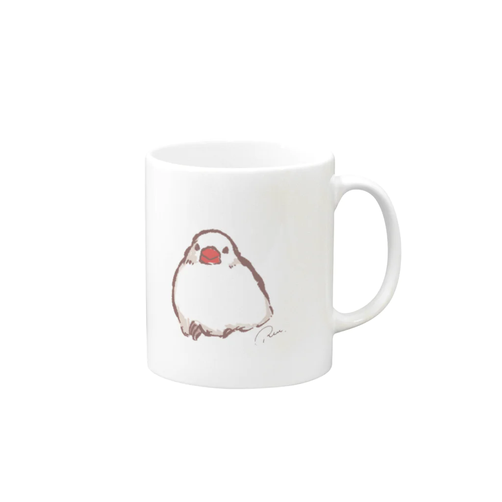 Joy. Ree Illustration SUZURI Shop の溶けてる文鳥 マグカップの取っ手の右面