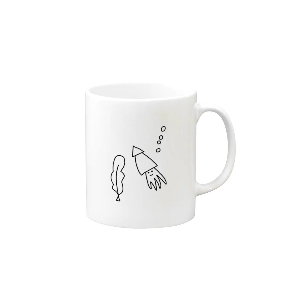 saksak / saksakthxのお店！の(　´・ω・｀　)すくうぃっど Mug :right side of the handle