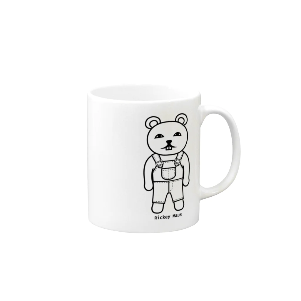 Rickey Maus StudioのRickey Maus in Overall Mug :right side of the handle