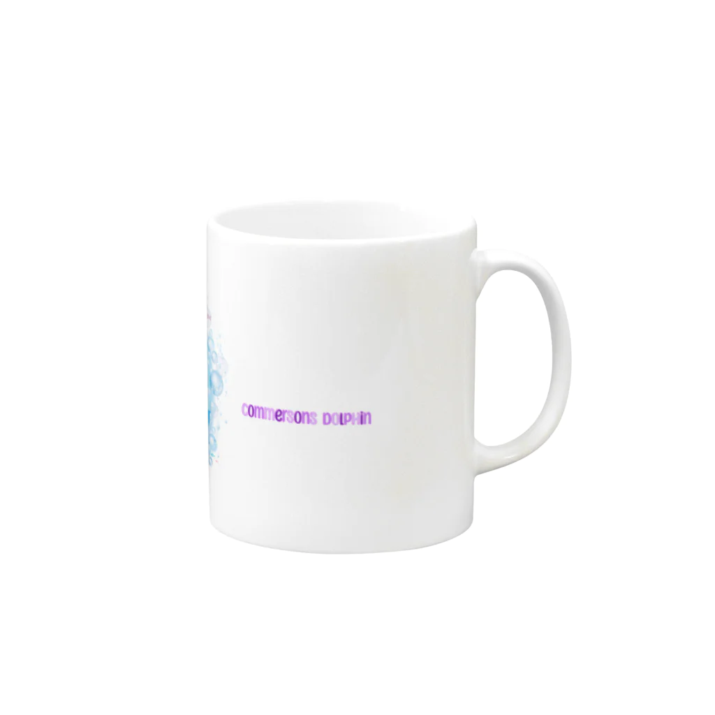 ちょらぷみのパンダイルカとパンダがジャンプ　イルカショーのぱんだ Mug :right side of the handle