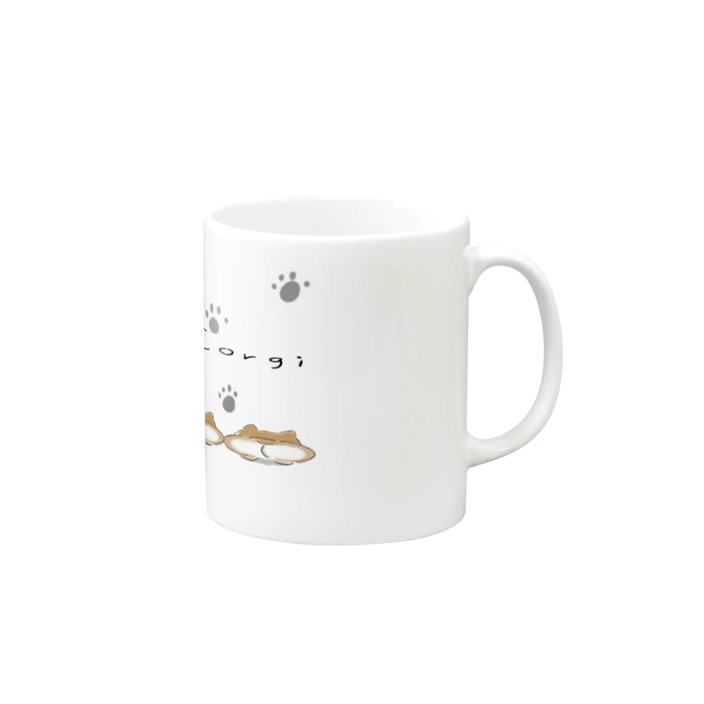 macha machaのsimple コーギー Mug :right side of the handle