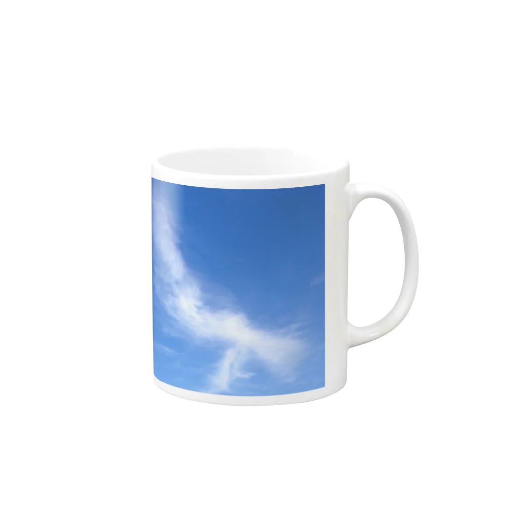 スカッピィ(｡･_･｡)ﾉの青空 Mug :right side of the handle