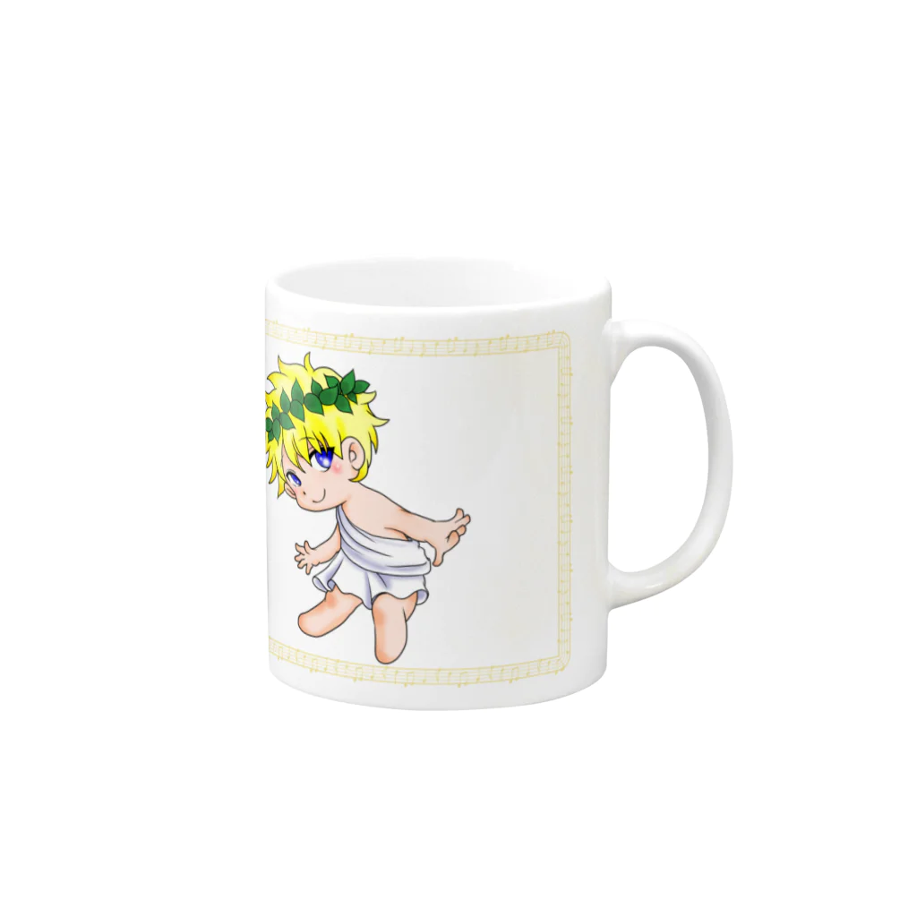 AtelierOne-SUZURIshopのアポロンのマグカップ Mug :right side of the handle