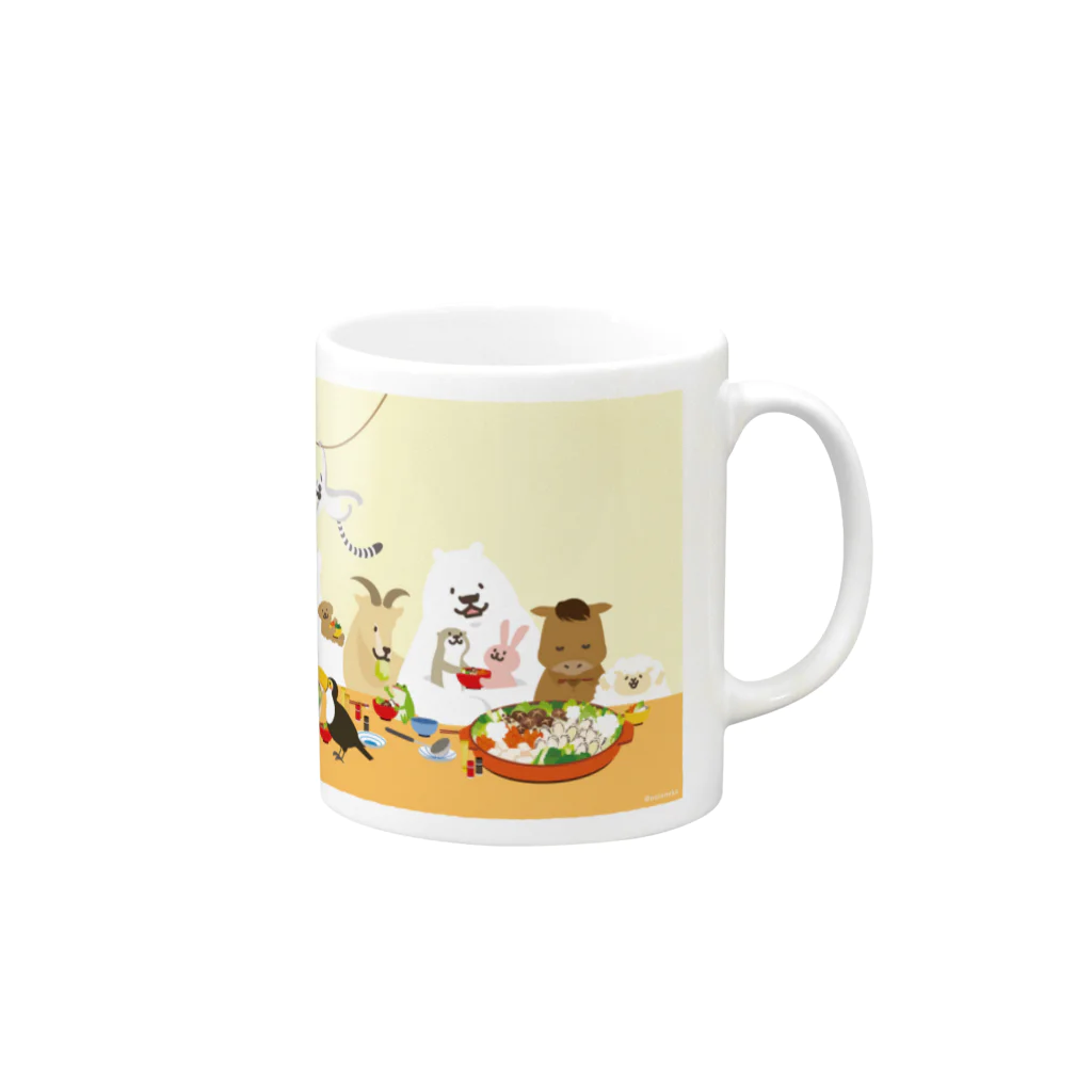 notonekoののとねこと鍋パ Mug :right side of the handle