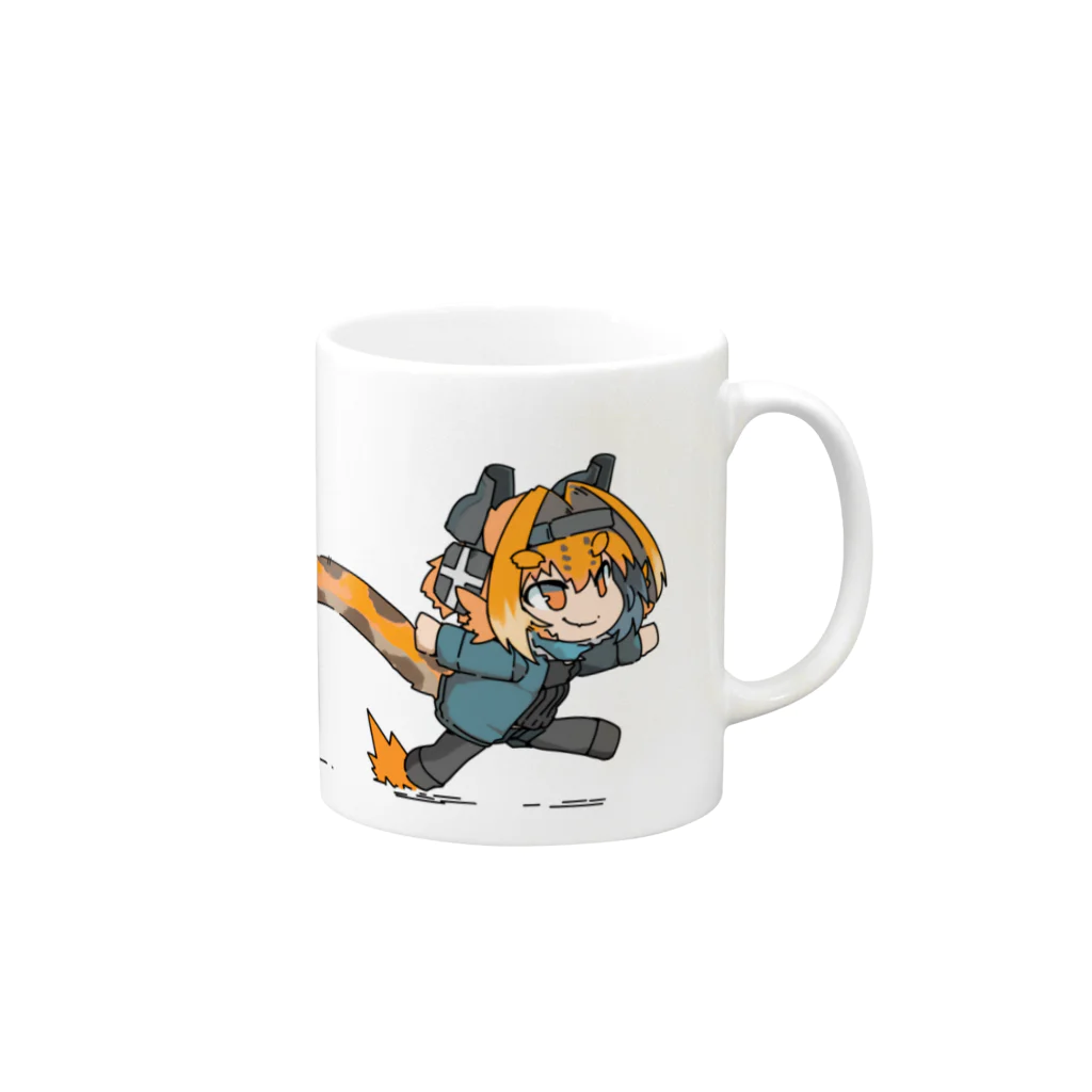 阿呆からしゅのクズテツロンドマグカップ Leopard Mug :right side of the handle