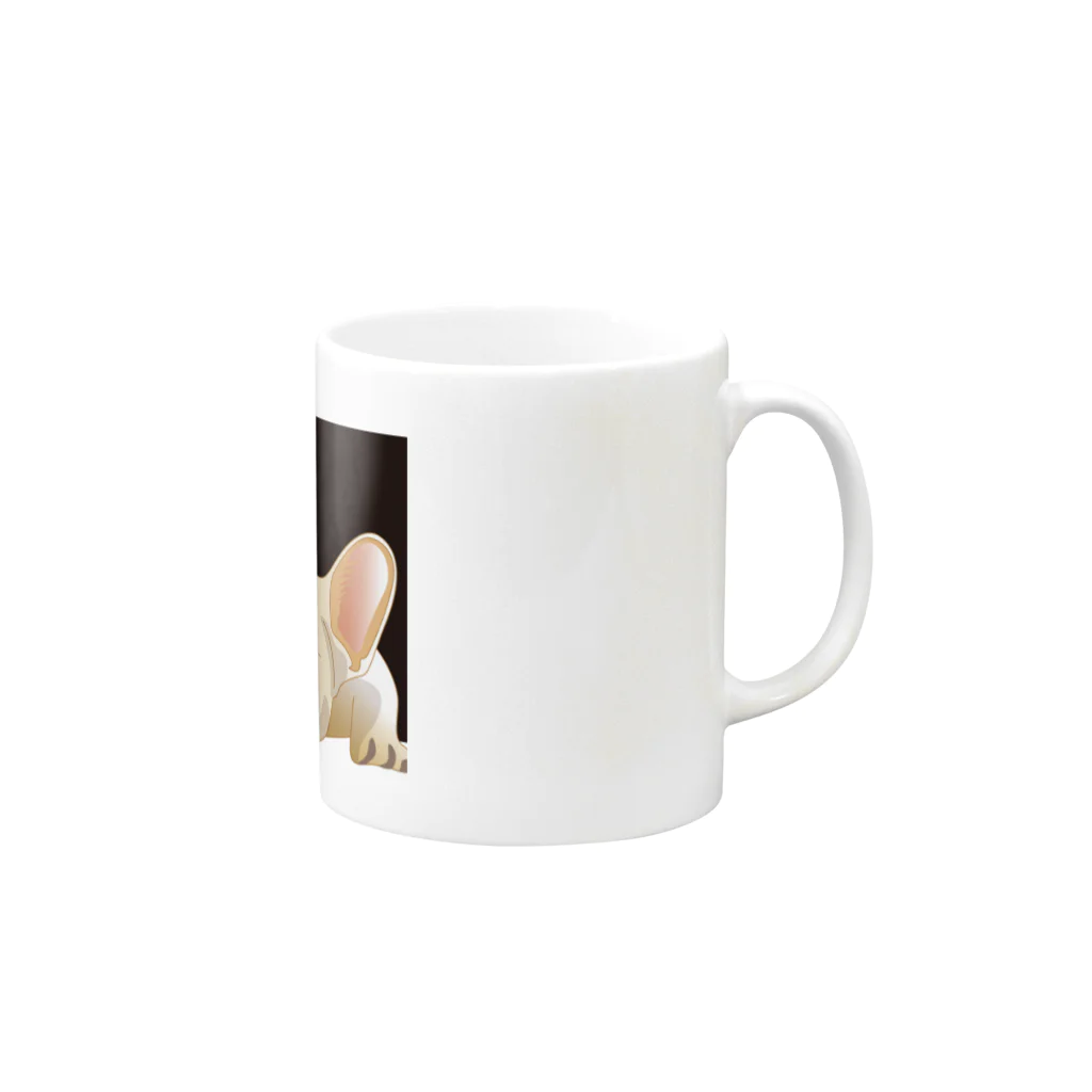 まみおデザインのフレブルくん（クリーム） Mug :right side of the handle