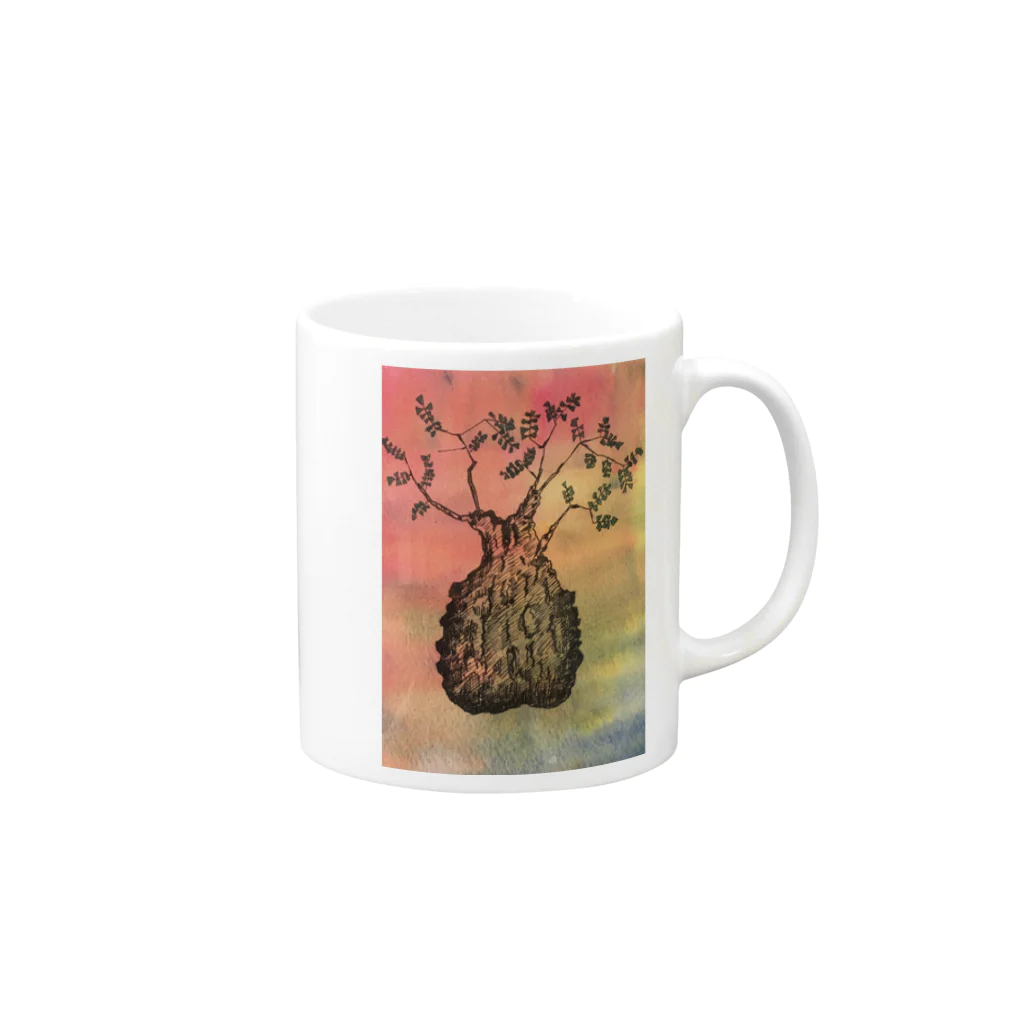 植物雑貨専門店＠ぴざぁるのパキプス南アフリカver Mug :right side of the handle