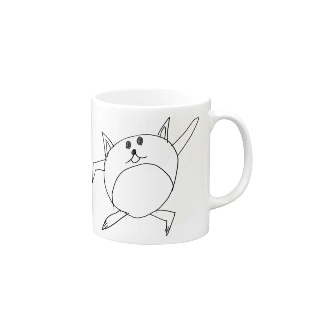 こーまるのダンシングにゃんこ Mug :right side of the handle