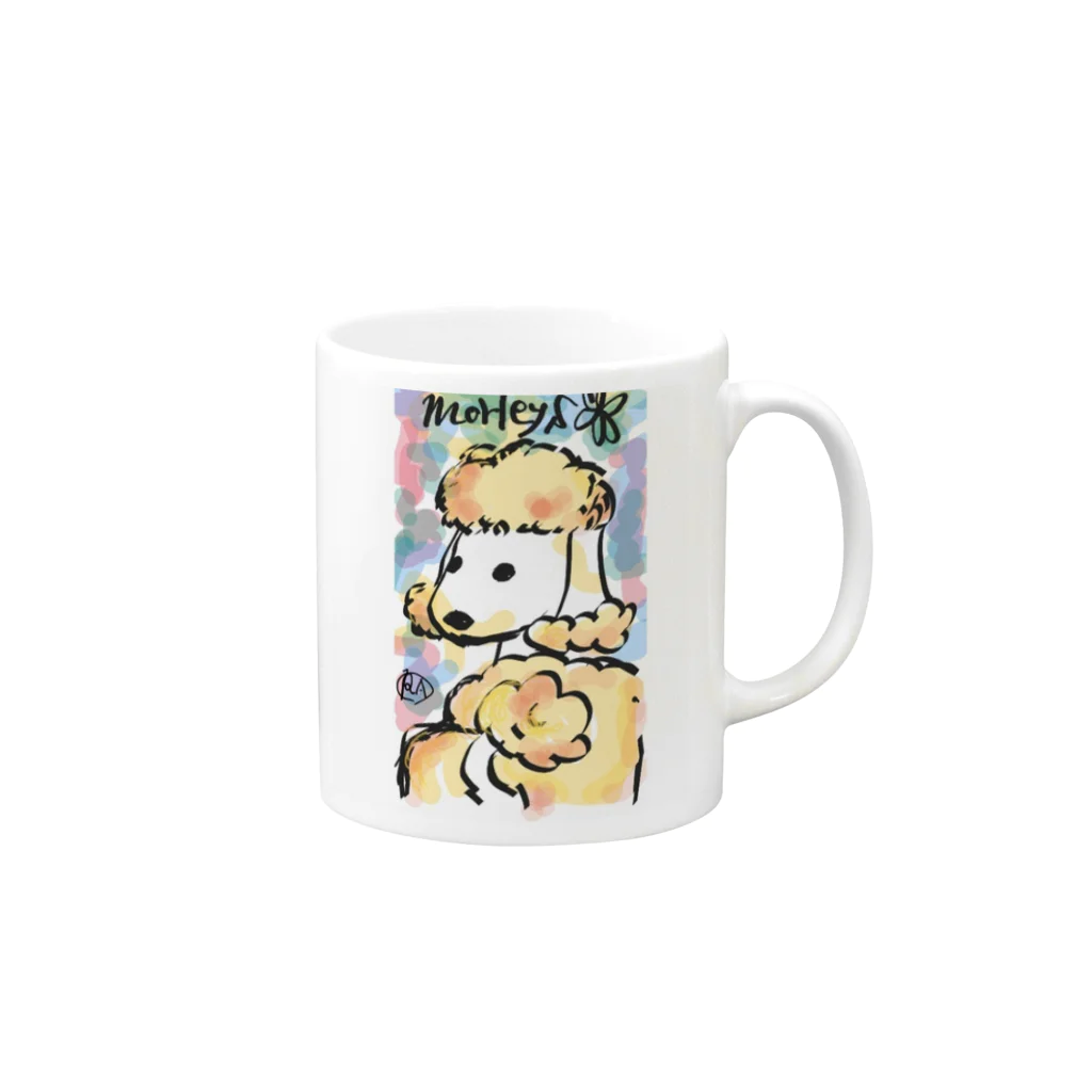 ｆｕｆｕのプードルグッズ☆ミmorleys☆プカットゥ Mug :right side of the handle