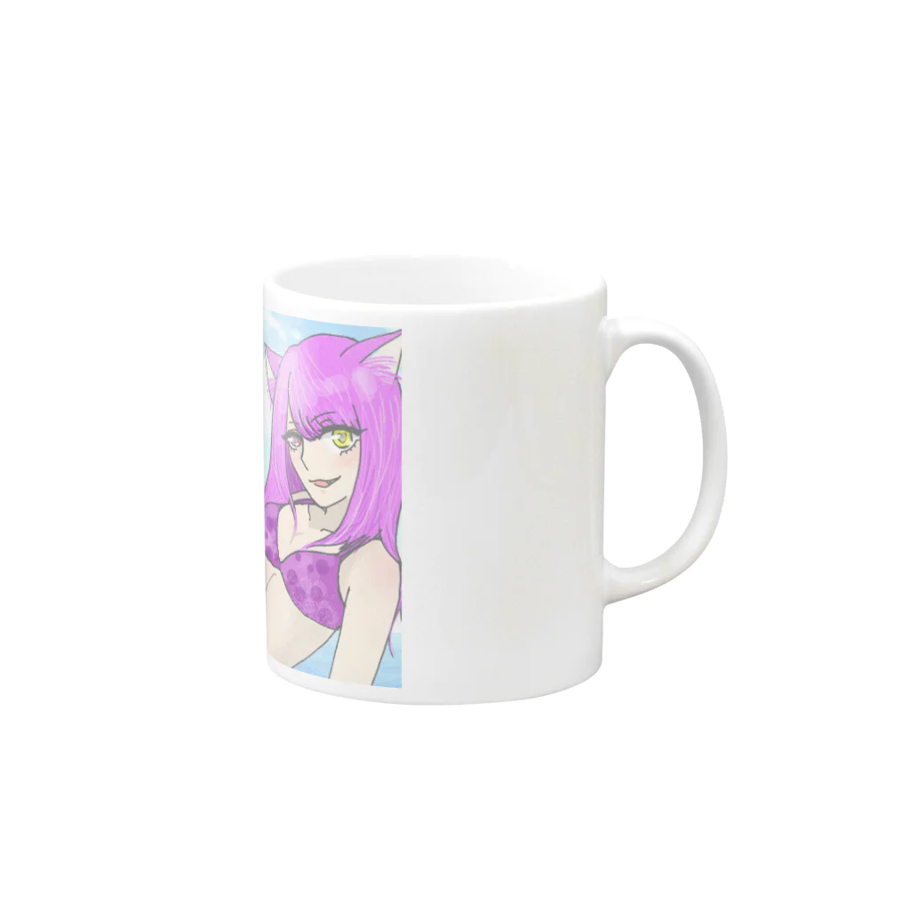 きらきら物販のきらにゃん物販 Mug :right side of the handle