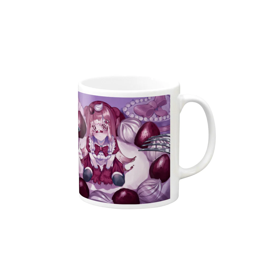 💜嫉魅 ゆき💜の食べちゃうの？ Mug :right side of the handle