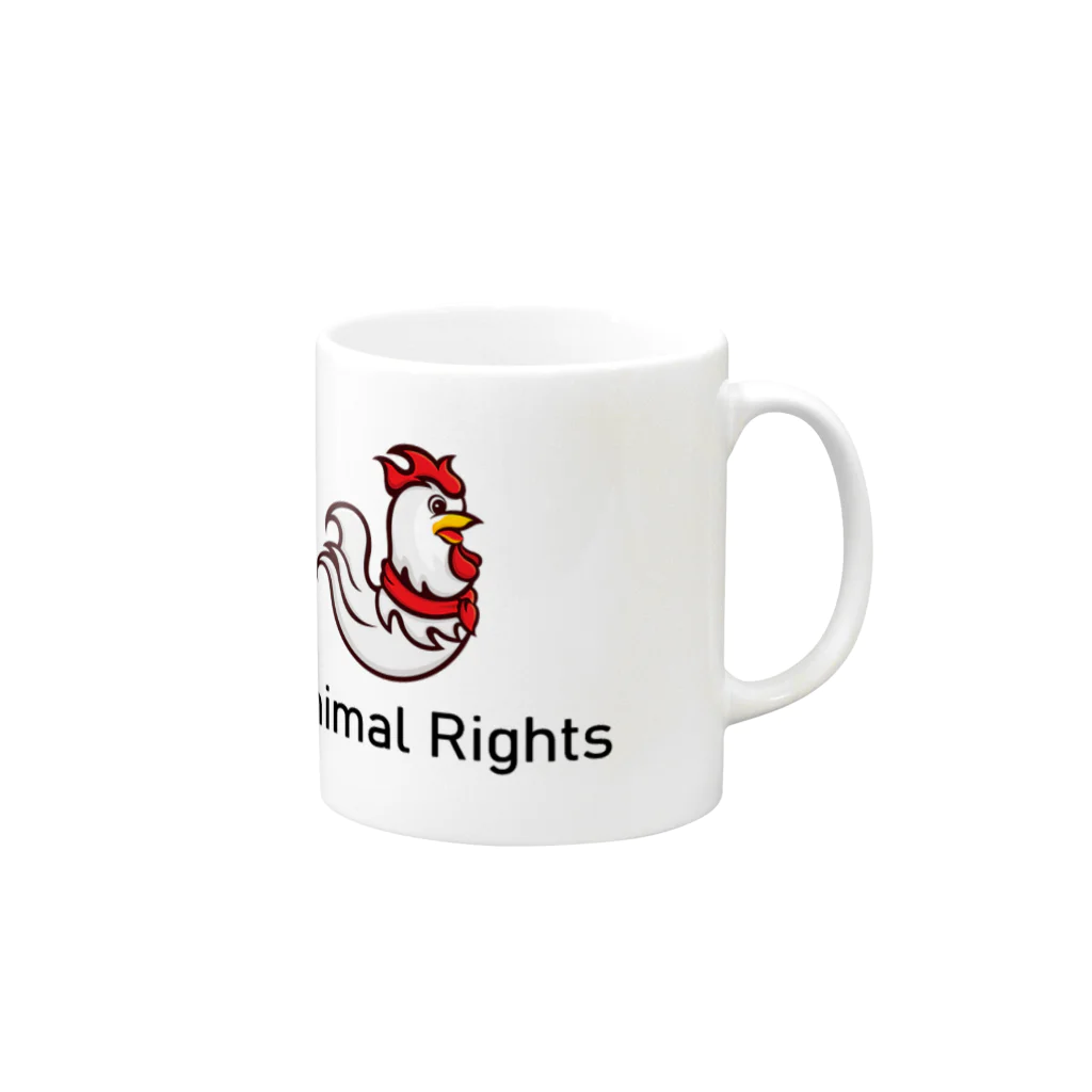 Rights for Protestingのanimal rights (鶏） Mug :right side of the handle