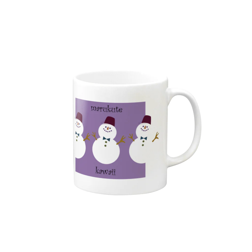 Hinaのまるくて かわいい purple Mug :right side of the handle