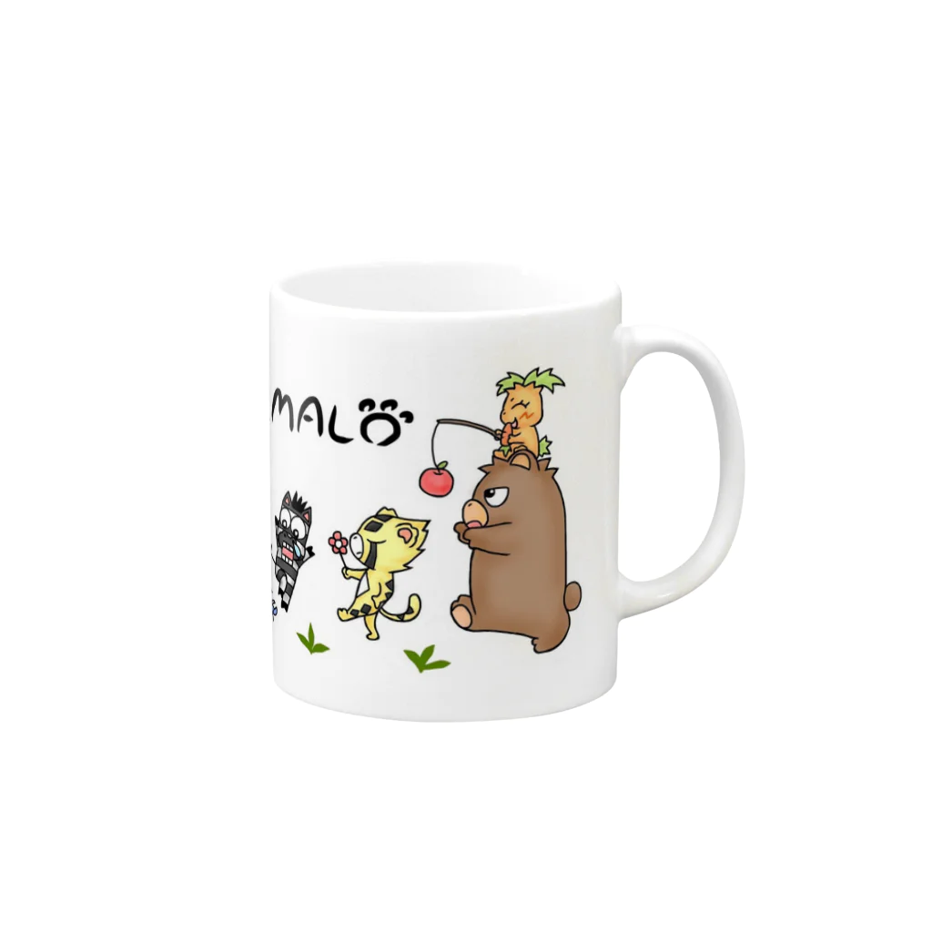 GESHIのANIMALマグカップ Mug :right side of the handle