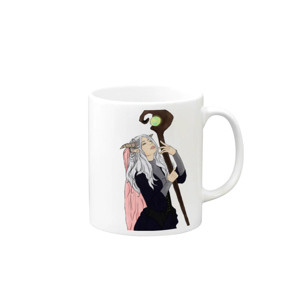 minn2 shopの未来を占う魔女 Mug :right side of the handle