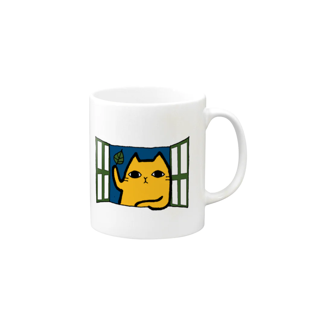 あっきーのお店屋さんのイノセントな目のねこ Mug :right side of the handle