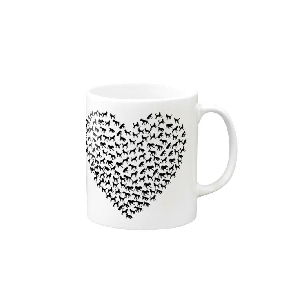 ねこがすき。のANIMAL HEART Mug :right side of the handle