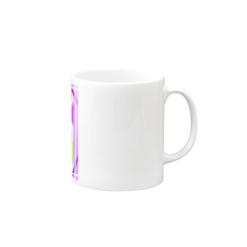 🤍一ノ瀬 彩 🐇⸒⸒ suzuri支店🤍のPremium/ゆめかわアニマル:紫【犬猫鳥兎】 Mug :right side of the handle