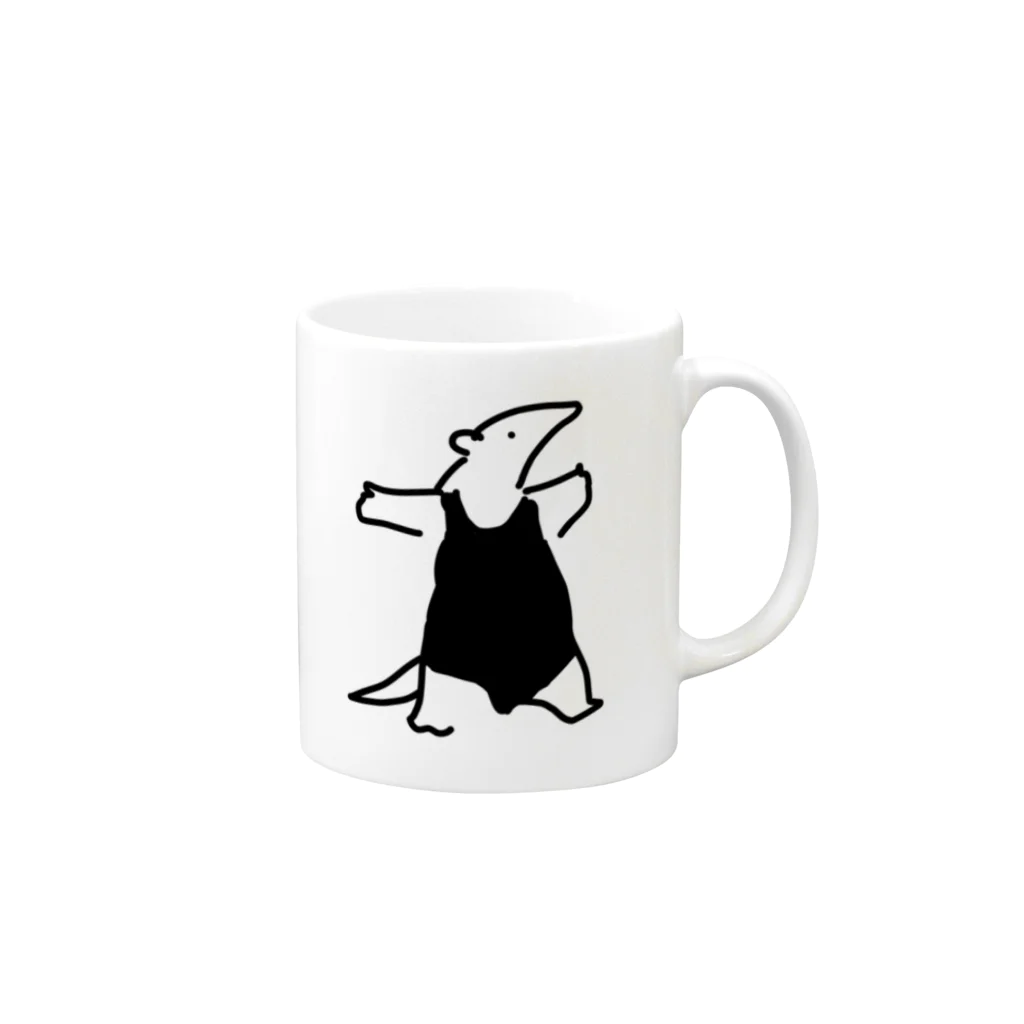 いきものや　のの（別館）の文字無し通さぬ色白ミナミコアリクイ Mug :right side of the handle