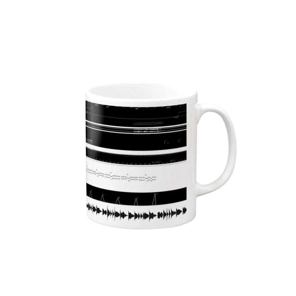 Desktop LabのDAW波形ボーダー Mug :right side of the handle