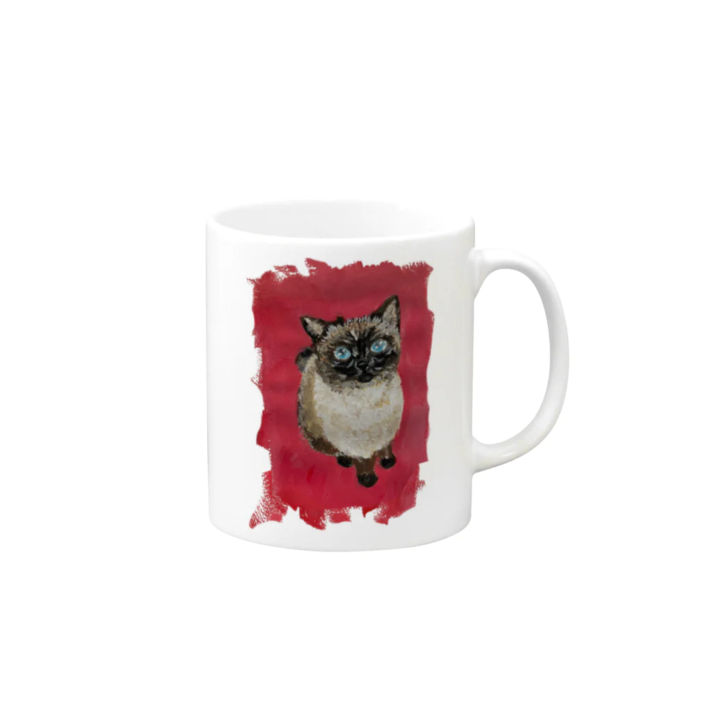 aomanecoのあそぼうよ！の　ねこ Mug :right side of the handle