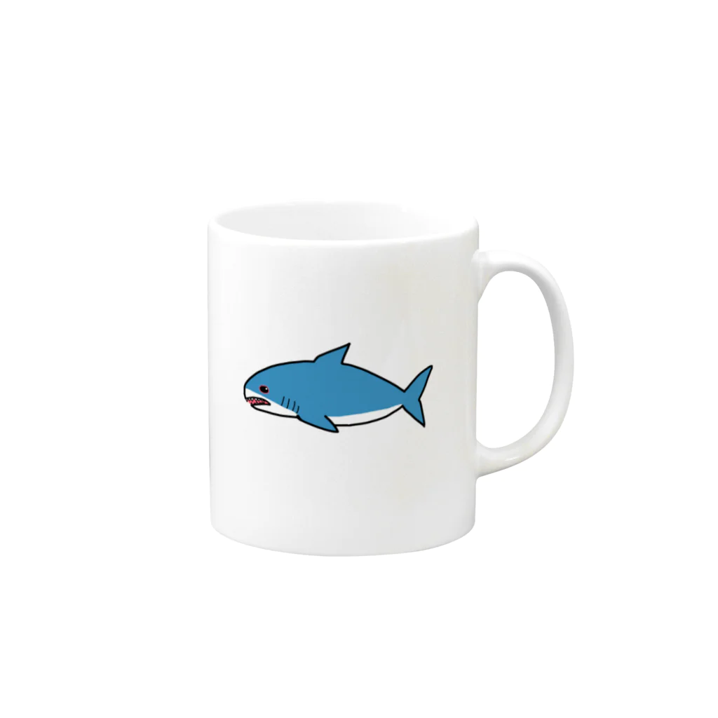鮫ゑ〜〜のどこか切ないサメ Mug :right side of the handle