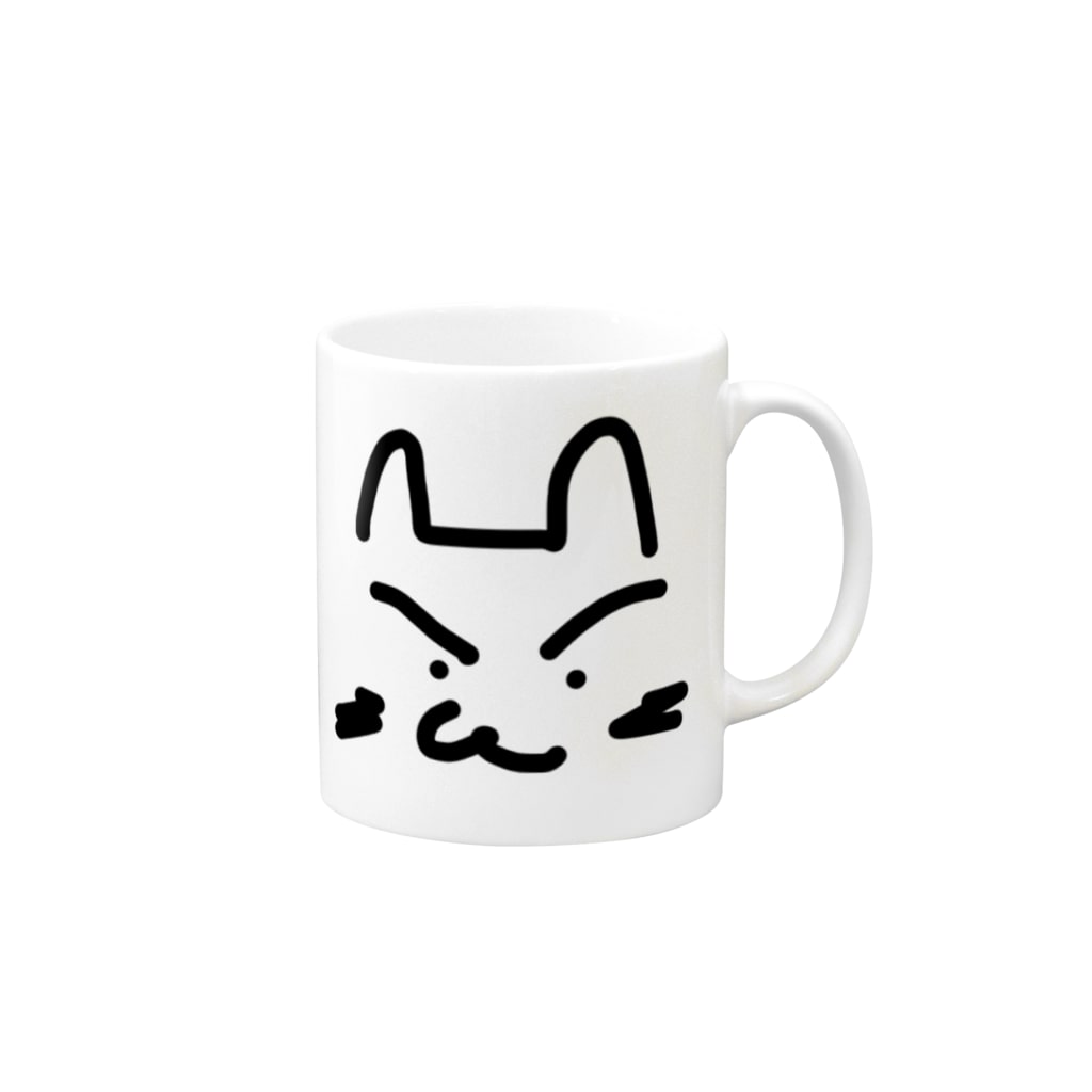 白モフ赤ちゃんの猫のゴータロー Mug :right side of the handle