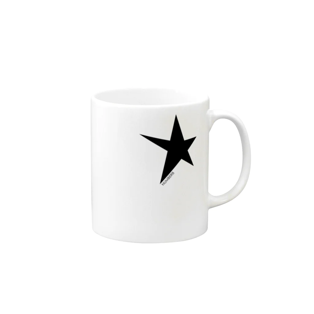 Number8（ナンバーエイト）の星柄ワンポイント マグカップの取っ手の右面