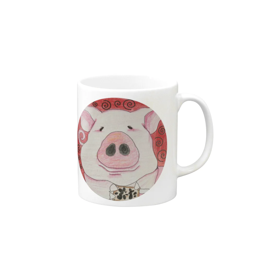 みみず商店のまいねーむいず「ぶーた」 Mug :right side of the handle