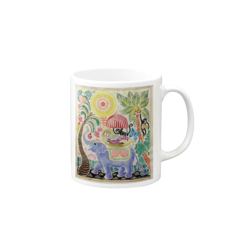 津久井智子のJalan Monkey Forest Mug :right side of the handle