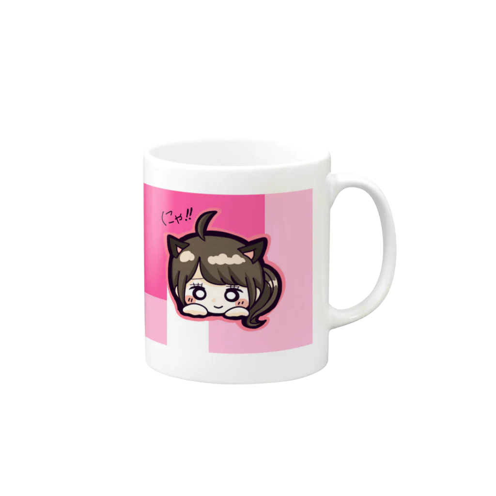 ぽんちゃんのぽんにゃんカップ Mug :right side of the handle