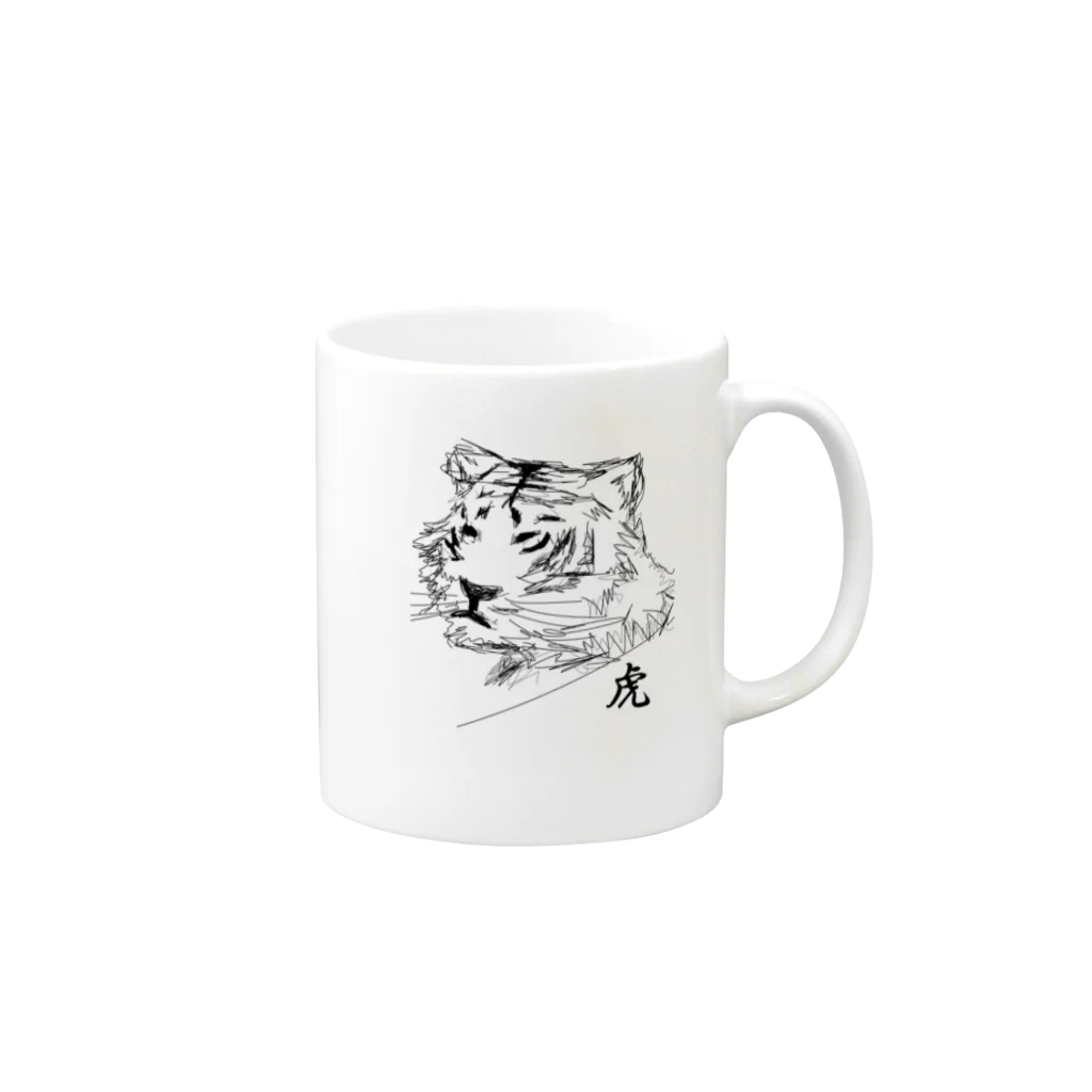 りこのお店のとらこ Mug :right side of the handle