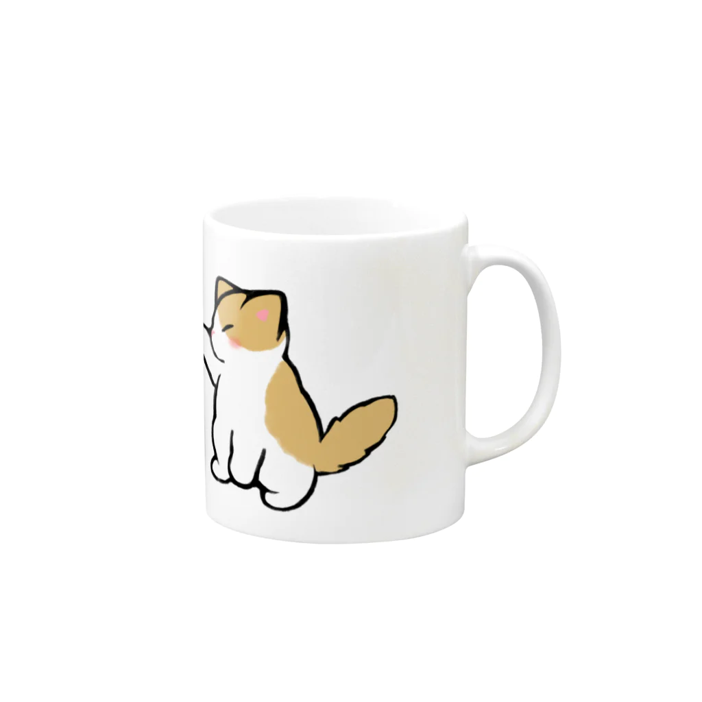 ふわにゃんshopの先手必勝 Mug :right side of the handle