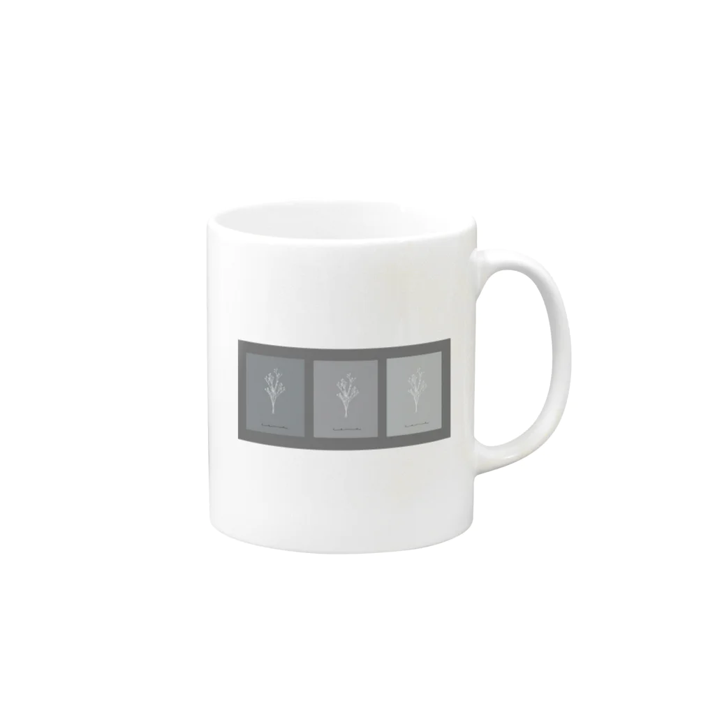 rilybiiの3 frame gray Mug :right side of the handle
