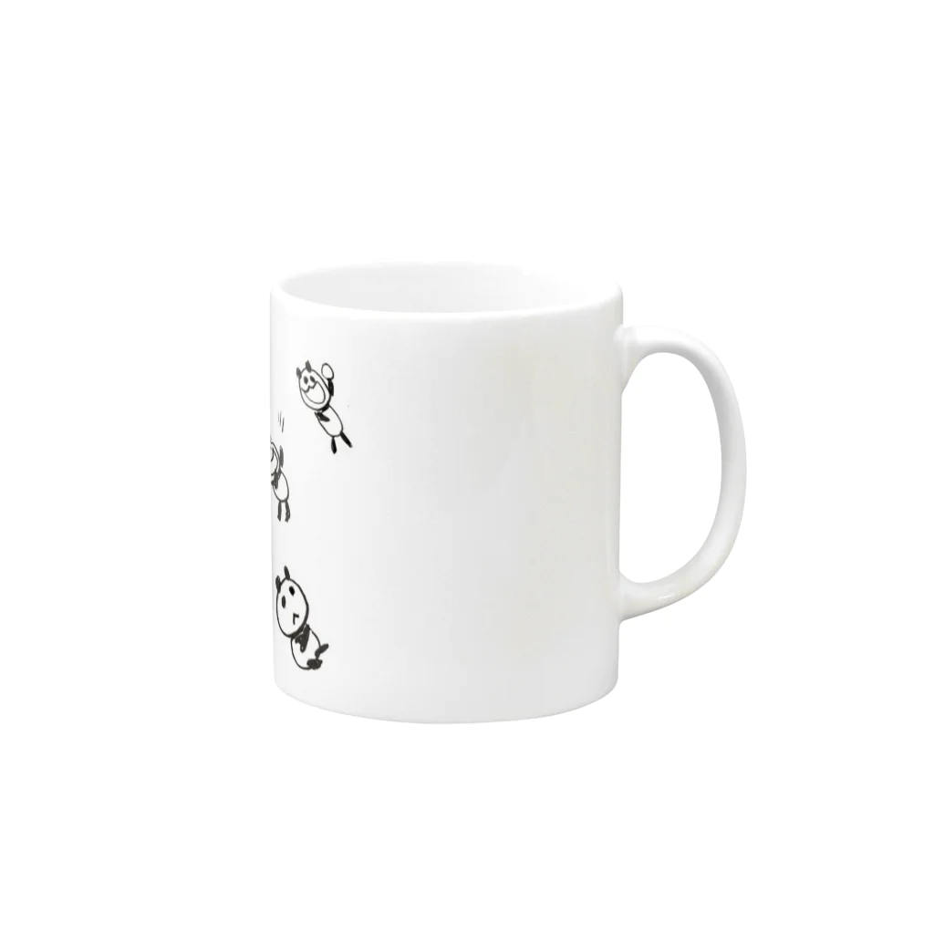 アイザワ商店　こしぇるのわちゃわちゃぱんだ Mug :right side of the handle