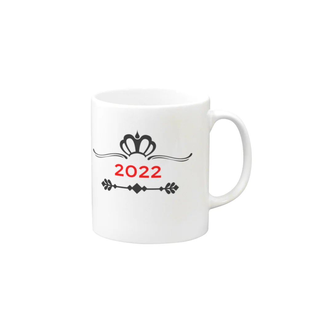 田舎ショップの2022年、強く生きよう！ Mug :right side of the handle