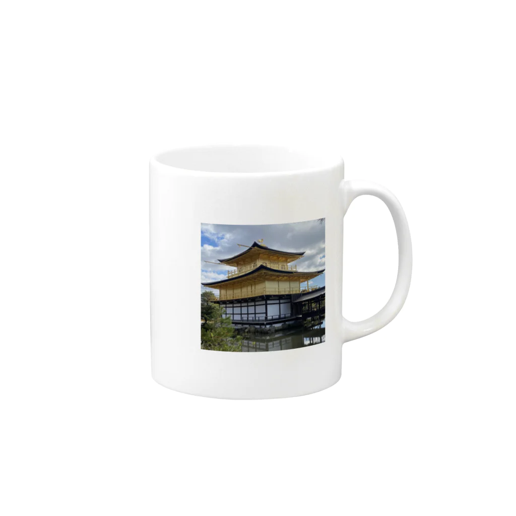 Raccoonの金運アップ金閣寺 Mug :right side of the handle