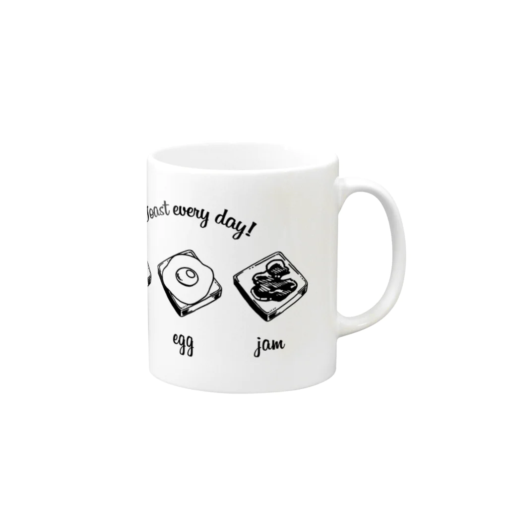 ぽんぽんの毎日トースト Mug :right side of the handle